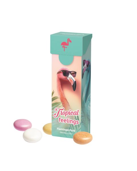 mentos Kaudragee Fruit in der Slim Box mit Werbedruck