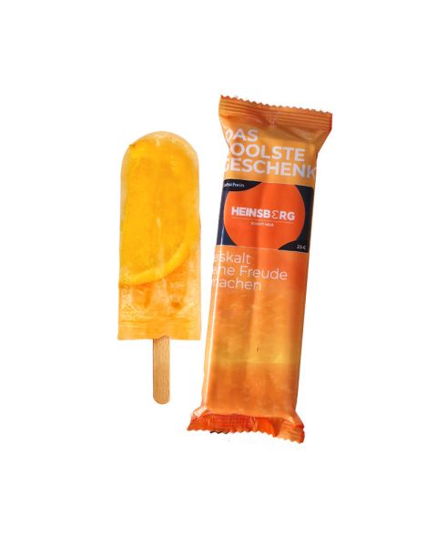 90 ml Aperol Spritz sorbet ice cream in flow pack with all-round advertising print