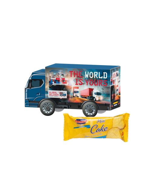 3D gift truck KuchenMeister sponge cake with advertising print