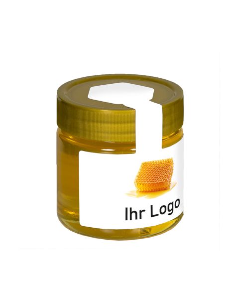 250 g acacia honey in a jar with wing label and advertising print