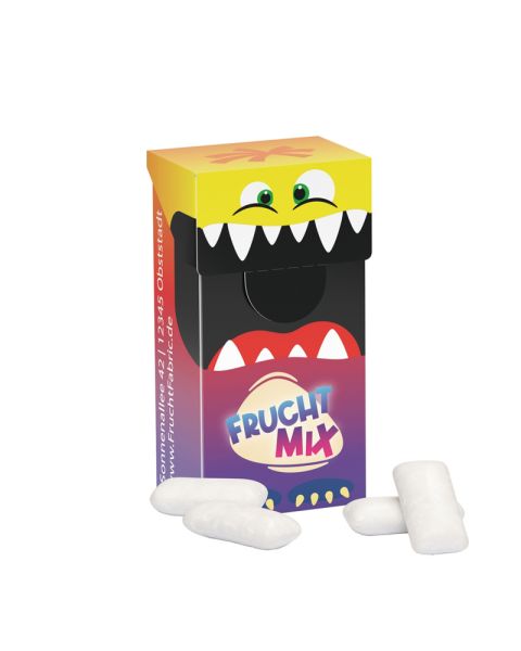 22 g sugar-free KoRo menthol chewing gum in a mini slim box with promotional print