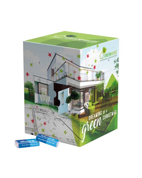 Tower-Adventskalender share Schokotäfelchen mit Werbedruck