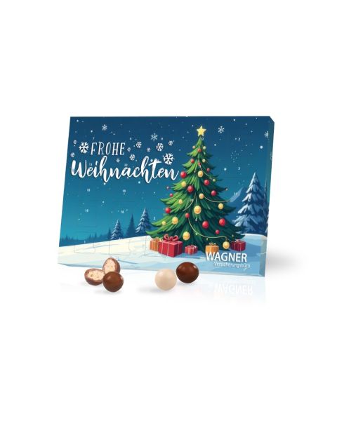 Table Advent calendar with Brand crispy balls and all-round advertising print
