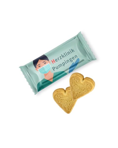 7 g Butter-Herz im Flowpack mit Werbedruck