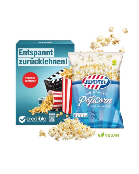 Jimmy‘s Popcorn in einer individuellen Werbekartonage
