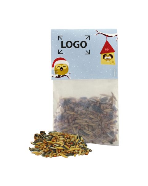 Vogel Snack mit Werbeanbringung