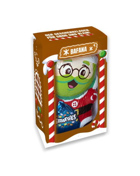 85 g SMARTIES Weihnachtsmann in Sichtfensterkartonage mit Werbedruck