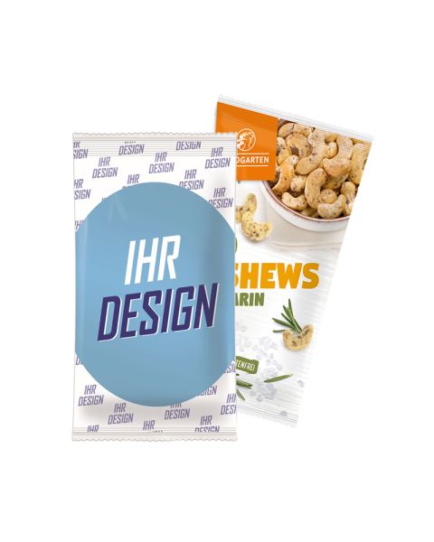 30 g LANDGARTEN Bio Cashews Rosmarin im Papiertütchen mit Werbedruck