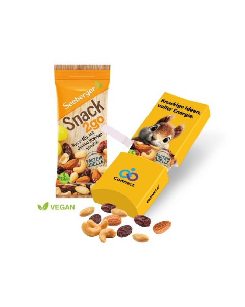 50 g Seeberger Nuss-Mix in einer individuell bedruckbaren Präsentverpackung