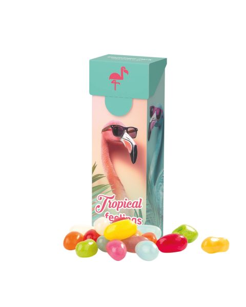 40 g American-style jelly beans in a slim box with promotional print