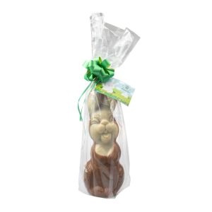 500 g Schokoladen-Osterhase mit Schleife und bedruckbaren Anhänger