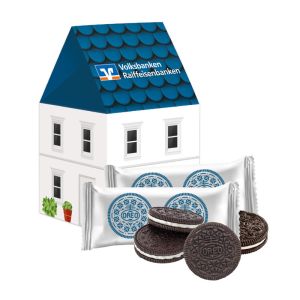 3D Präsent Haus OREO Schokokekse mit Werbedruck