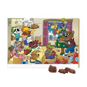Wand Adventskalender Classic Querformat mit Rätselmotiv und Werbedruck