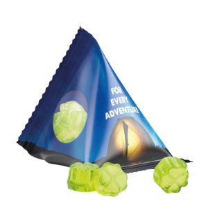 15 g Trolli Fruchtgummi Kleeblätter im Tetraeder mit Werbedruck
