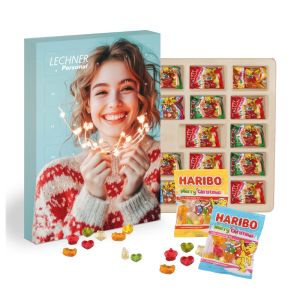 Adventskalender Haribo Fruchtgrummi mit einem Inlay aus Papier und Werbedruck
