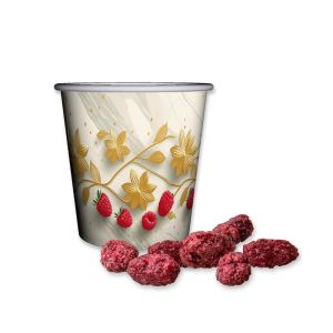 Gebrannte Mandeln Himbeere im Mini Snackbecher mit Werbedruck