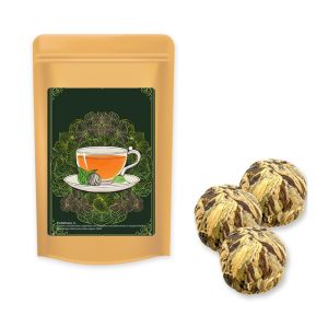 Grüner Tee China Royal-Rose im Midi Standbeutel mit Werbeetikett