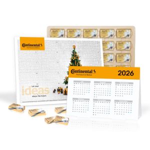 2 in 1 Adventskalender mit Jahresplaner mit Lindt Schokolade