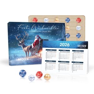 2 in 1 Adventskalender mit Jahresplaner mit Lindt Lindor Schokolade