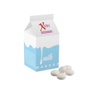 Milchverpackung mit mentos Mint und Werbedruck