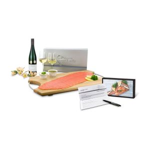 Präsent Lachs Gutschein in Holzbox Genießer