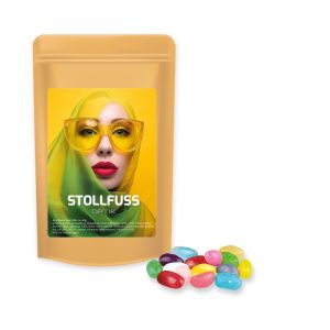 Jelly Beans sauer-Mix im Midi Standbeutel mit Werbeetikett