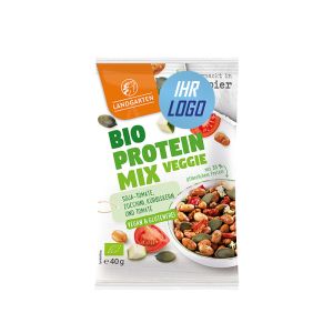 40 g Bio-Protein Mix Veggie im original LANDGARTEN Papiertütchen mit Werbeaufkleber