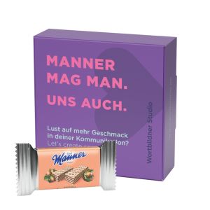 Manner 2-pack in mini hinged lid box with promotional print