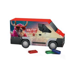 3D Adventskalender Transporter Lindt Schokotäfelchen mit Werbedruck