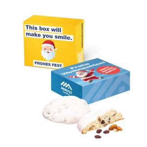 Stollen Cookie in Werbekartonage mit Werbedruck