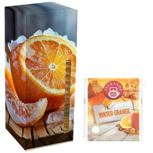 24er Bio Beuteltee Winter Orange in Faltschachtel mit Werbedruck