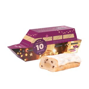 3D Präsent Schiff mit mini Christstollen und Werbedruck