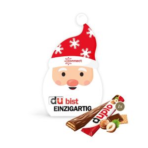 Weihnachts-Werbekarte mit duplo und Rundum-Werbedruck