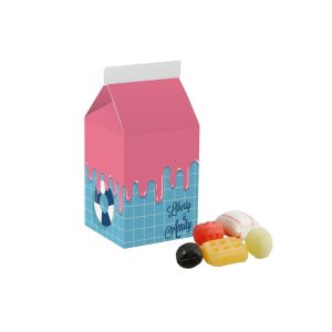 Milchverpackung mit klassischen holländische Süssigkeiten und Werbedruck