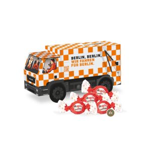 3D Präsent LKW mit duplo Knusperlen und Rundum-Werbedruck