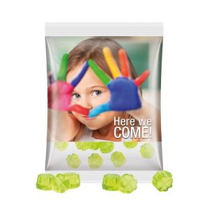 50 g Trolli Fruchtgummi Kleeblätter im Werbetütchen mit Werbedruck