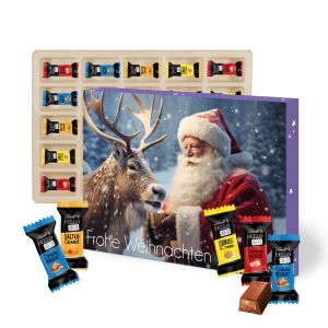 240 g Adventskalender mit Lindt HELLO  Stick Mix mit Papierfaser-Inlay und rundum Werbedruck