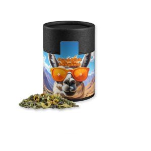 33 g Matetee Orange in Kraftpapierdose Midi schwarz mit Werbebanderole