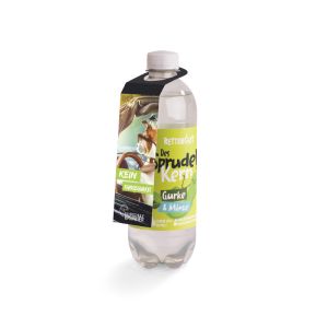 500 ml Rettergut Erfrischungsgetränk mit Gurke-Minz-Geschmack und Werbeanhänger