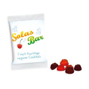 10 g Vegane BIO Soft Berries im Werbetütchen mit Logodruck