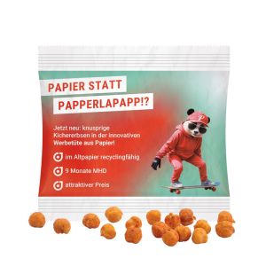 Kichererbsen Paprika im Werbetütchen aus recyclingfähigen Papier