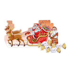 Weihnachtsschlitten Lindt Vollmilch mit Werbedruck