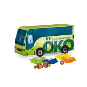 3D Präsent Bus Ritter SPORT Schokowürfel mit Werbebedruckung