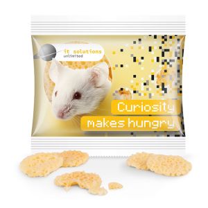 10 g Käse Chips im Werbetütchen mit Logodruck
