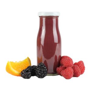 150 ml Bio Smoothie Himbeere & Brombeere mit Werbeetikett