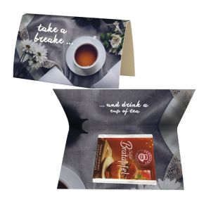 Weihnachts-Beuteltee Bratapfel in bedruckbarer Klappkarte