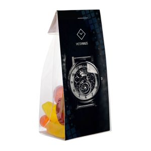 50 g Fruchtgummis im Standbeutel mit Werbereiter
