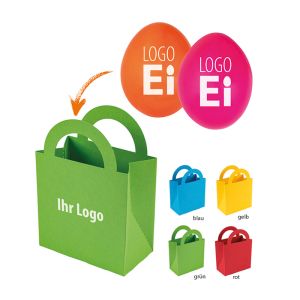 Farbige Ostertüte mit LogoEi TWINS und Logodruck