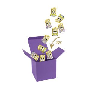 50 g Mini Gold-Bunnys in Color-Box mit Werbeanbringung