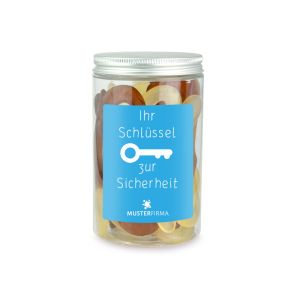 200 g Cola-Fruchtgummi in Naschdose mit Werbeetikett